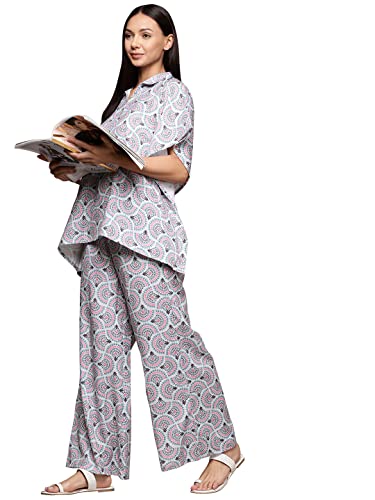 Image of ZIYAA Women Women's Orange Rayon Night Suit Set