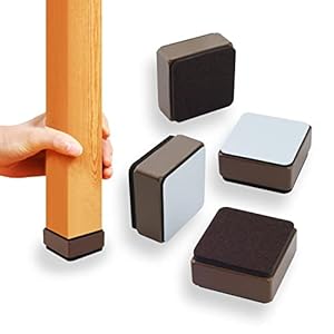 SURIEEN 4 Stück Möbelerhöhung Braun Quadratisch