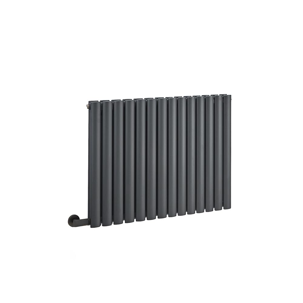 Milano Aruba 1200W Anthracite Horizontal Double Oval Panel Electric Radiator - 635mm x 826mm