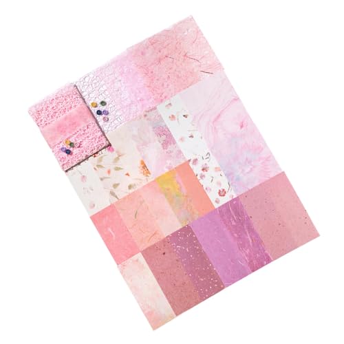 26 hojas de papel decorativo estético texturizado para álbumes de recortes con 5 botones para álbumes de recortes, diario, marcos de fotos, álbum
