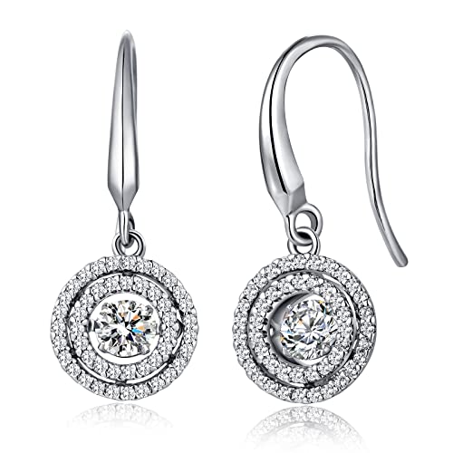 Hängende Ohrringe Damen Silber Ohrringe Hängend Weißgold