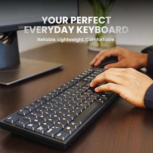 Image of G-501 Wired USB Office Keyboard with 104 Keys, Ergonomic Angled Design, Full-Size Keys for Comfortable Typing, Durable & Spill-Resistant for Daily Office & Home Use