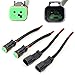 iJDMTOY 2-Pk Heavy Duty Deutsch DT DTP Male/Female Adapters Connectors Pigtails, Good For Cubic LED Pod Lights, LED Light Bar, LED Work Lamps, Fog Lights, etc