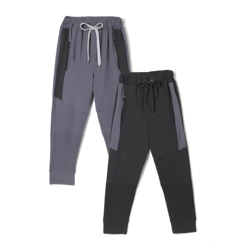 chopper clubBoys Joggers in Polyester, Dries Off Quickly, Slim Fit Pack of 2