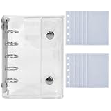 KALOLINNA 透明 シール バインダー シール帳 システム手帳 M5 PVC製 DIY会議ノートブックフォルダー カードスリーブ10枚付属