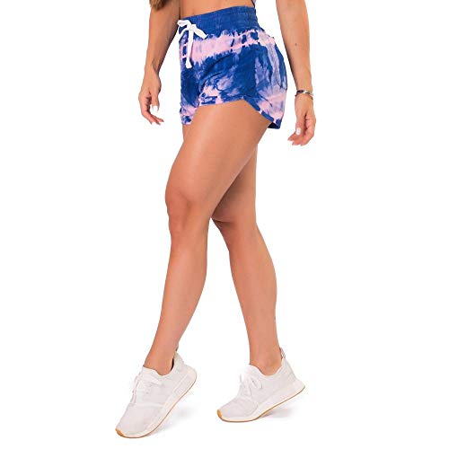 Short Let'sgym Moletinho New Dye Azul Rosa - M