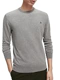Scotch & Soda Men's Classic Crewneck Pullover Sweater, Grey Melange 0606, XL