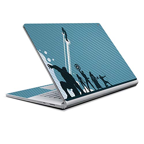 Image of MightySkins Carbon Fiber Skin for Microsoft Surface Book 2 13 inch (2017) - Super Squad,Protective, Durable Textured Carbon Fiber Finish,Easy to Apply, Remove, and Change Styles,