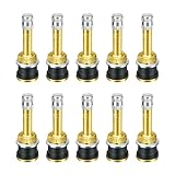 10Pcs TR500 Truck Valve Stems, Straight Brass Clamp in Tubeless Truck Tire Valve Stems for Approx 0.625inch/15.87mm Diameter Valve Rim Holes