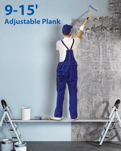 image for KYBOLT Aluminum Work Plank, 9-15ft Telescoping Plank, 440lbs Capacity 