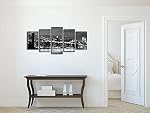 Wieco Art Brooklyn Bridge Night View 5 Piece Modern Stretched and Framed Landscape Artwork Giclee Canvas Prints Abstract Pictures Paintings on Canvas Wall Art for Living Room Home Decorations