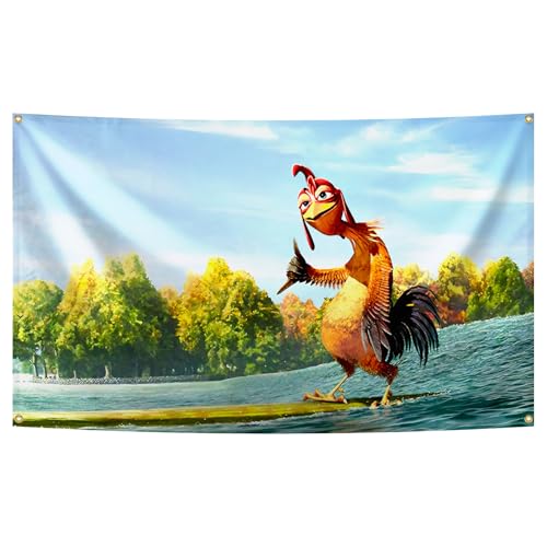 Image of Funny Chicken Flag 3x5 Feet with 4 Brass Grommets Wall Hanging Decor | for Bedroom College Dorm Room Parties Home Decorations