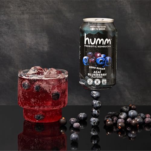 Humm Probiotic Kombucha Zero Sugar Variety Pack, No Refrigeration Needed, Keto Friendly, Organic, Vegan, Gluten Free, 12oz Cans (16 Pack)