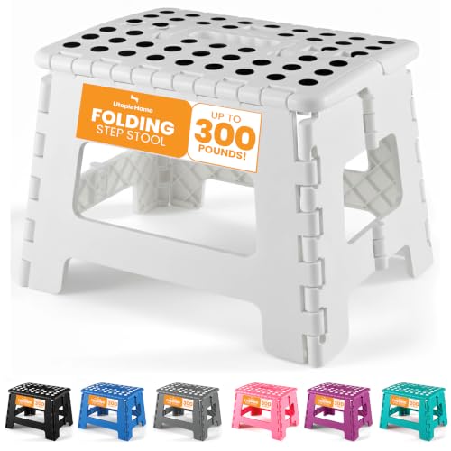 Utopia Home Folding Step Stool 9 Inch, Anti-Slip...