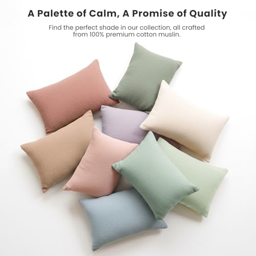 Konssy 2 Pack Muslin Toddler Pillowcases, Soft Baby Pillow Cases, 13"x18" - image 8