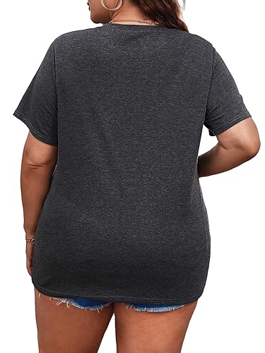 Women's Casual Crew Neck Short Sleeve Plus Size Fall Tops Holiday Shirts Tis The Season Graphic T-Shirts2