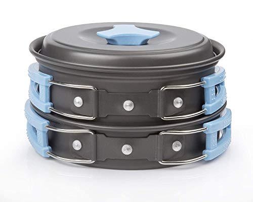 SkyWalkSurvival Camping Cookware Mess-Collapsible Pot,Pan Ultralight Weight Aluminum,Hiking,Backpacking Gear-Natural Disasters & Emergency Cooking