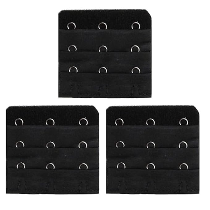 Bra Extenders – Adjustable Elastic Strap Extension with 3 Rows for Comfortable Fit – Black Durable Fabric Accessory for Women’s Lingerie Daily Wear - Pack Of 3-image-29
