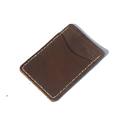 Handcrafted Front Pocket Card Holder, Leather Minimalist Cardcase, Credit Card Holder, 3 Card Slots Unlined all-cow Pickup Bag4