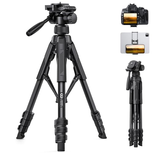 【タブレットホルダー】カメラ 三脚 8kg耐荷重 Lamicall：360°回転 170cm高さ 雲台 撮影 スマホ tripod スタンド 伸縮 折り畳み 固定 滑り止め 持ち運び 旅行 登山 便利 一眼レフ ビデオ デジカメ キヤノン,ソニー,ニコン,パナソニック,iPhone iPad 11 mini air M4 pro 12.9,galaxy,huawei,fireHDなどに対応