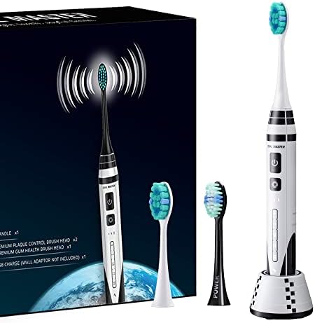 ORAL MASTER Sonic Electric Toothbrush, 5 Modes & 3 Intensity Levels, Dupont Bristles, 2-Min Timer, Wireless Rechargeable, IPX7 Waterproof, Adults Power Electric Toothbrushes for Teeth Cleaning