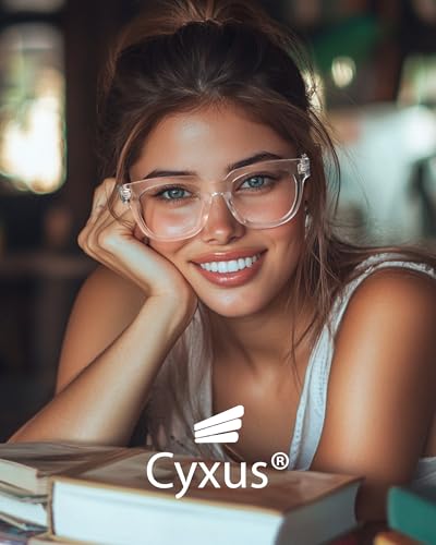 Image of Cyxus Chunky Square Blue light Glasses Womens Men Stylish TR90 Frame Computer Gaming Academic Look 8556