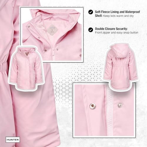 Image of Hunter Clothes Girls - Plush Lined Waterproof Rain Jacket with Hood | Lightweight Windbreaker Coat for Girls Sizes (2T-12)