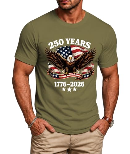 KESIHAN 250th Anniversary USA 1776-2026 Patriotic Eagle T Shirt
