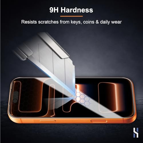 Image of Tempered Glass for iPhone 17 Pro Max Military Grade 9H Screen Guard, Anti-Scratch, Shatterproof, Edge-to-Edge Full Coverage - Black Border