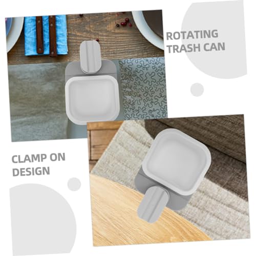 Basurero mini clip rotatorio 2 piezas blanco miniatura 2