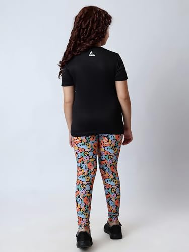Image of Girl's Activewear Workout Set 2 Piece Athletic Sets Dry Fit Printed Tees And Leggings Yoga Running Dance 4-14Y
