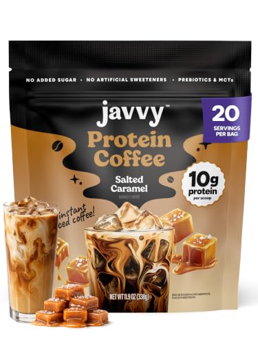 Javvy Protein Coffee for Cold Brew &amp; Iced Coffee, Salted Caramel