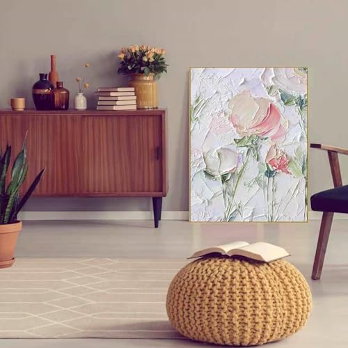 Œuvre d'art décorative moderne toile florale abstraite salon - 4