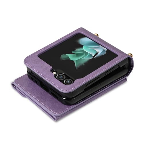 Evita caídas en tu Samsung Galaxy Z Flip 6 con funda de correa morada 3