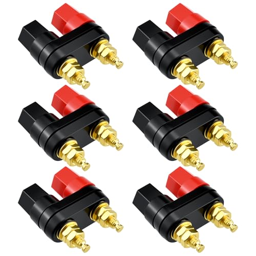 6 piezas Conectores Banana Aislados Chapados en Oro 4mm miniatura 1