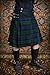 Tartan Utility Kilts for Men Tartan Kilt with Straps and Large Cargo Pockets(Green,XL)