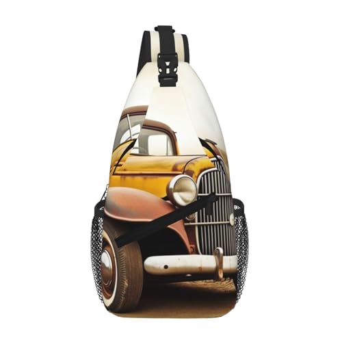 Antique Car Printed Cross Chest Bag Diagonally Chest Messenger Bag