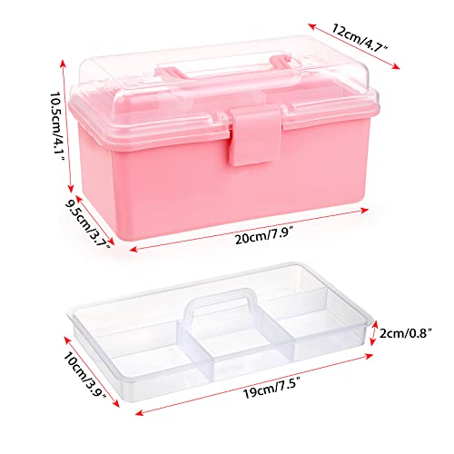 BTSKY-Small-Plastic-Storage-Box-with-Lid-Lock-Art-Supply-Storage-Organizer-with-Handled-Removable-Divided-Tray-Multi-use-Small-Storage-Container-Portable-Sewing-Box-for-Art-Sewing-Supplies-Pink BTSKY-Small-Plastic-Storage-Box-with-Lid-Lock-Art-Supply-Storage-Organizer-with-Handled-Removable-Divided-Tray-Multi-use-Small-Storage-Container-Portable-Sewing-Box-for-Art-Sewing-Supplies-Pink