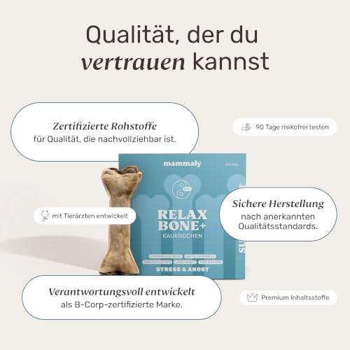 mammaly Relax Bone+® Entspannungs-Kauknochen für Hunde mit Pansen (12cm)