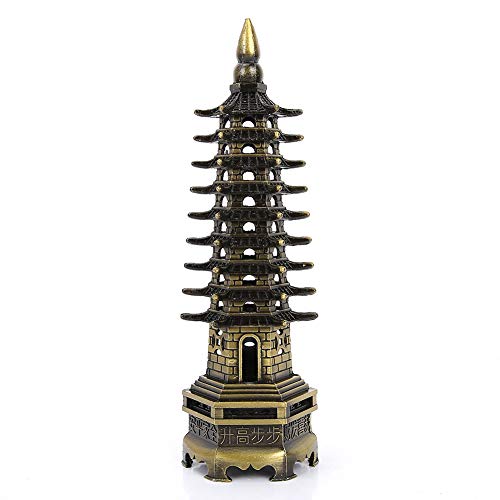 Agatige WenChang Tower Model, Feng Shui Tower Statue Decoration 7.1inch