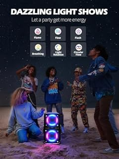 FREEPEAR Party Bluetooth Speaker - 240W Peak Loud Speaker, Dazzling Light Show, Deep Bass, IPX4 Waterproof, 15H Battery, TWS Pairing, BT 5.3 Wireless, Portable for Home/Outdoor/Beach/Pool Party