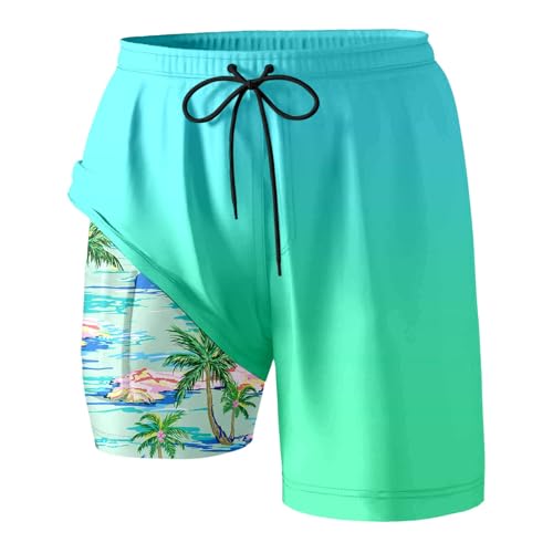 Short 2 couches WWricotta d'été confortable avec taille élastique et poche de plage