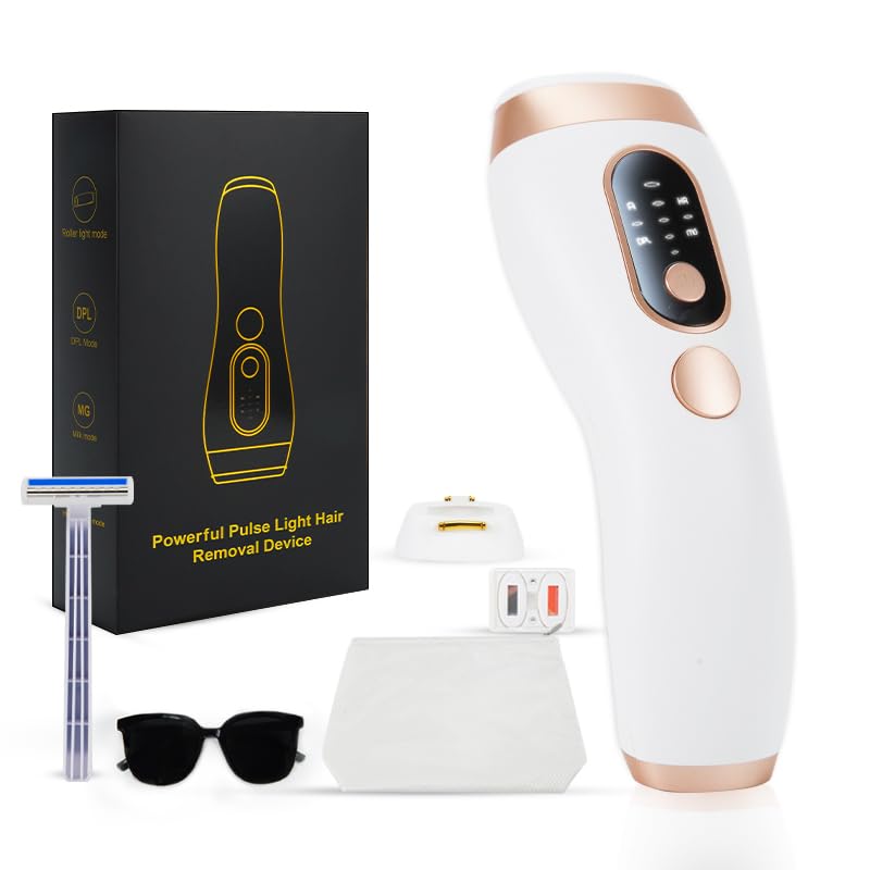 TZWM IPL Haarentfernungsgerät 3-in-1 (HR/DPL/MG), 21J Salon-Level bis 6J/cm², 5 Stufen, Ultra-Schnellblitz, Dauerhafte Haarentfernung für Gesicht & Körper Damen & Herren