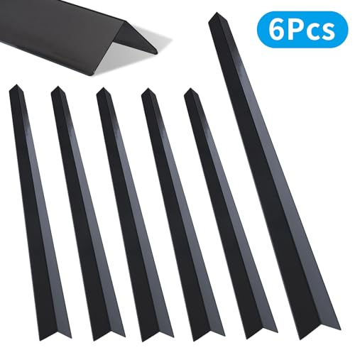 Image of 6-Piece Set, Extra Thick (1mm) Stainless Steel 90 Wall Corner Guards, 2x2x48 Inches, for Wall Corner Protection & Decoration. (6, Bright Titanium Black)