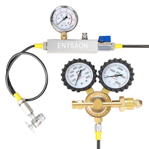 ENYSAON Nitrogen Shock Fill Kit with 700Psi Nitrogen Gauge and Schrader Valve Nitrogen Regulator Shock Fill No Loss Chuck Tool for ATV ATC UTV Off-Road Bike Dirt Bike