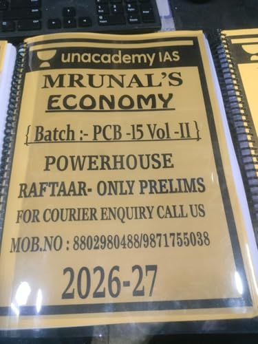 Image of Mrunal's Economy PCB-15 Handouts, Pillar 1 to 6, 2026-27, Spiral Binding, Photocopy /Xerox