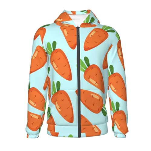 Cartoon Carrot Kids Pullover Hoodies Boys Zip Up Sweatshirts Girls Athletic Clothes with Pocket2
