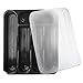 Zilpoo Flatware Plastic Tray with Lid, Kitchen Cutlery and Utensil Holder Organizer, 5 Compartment Silverware Storage Bin with Cover Top, Black