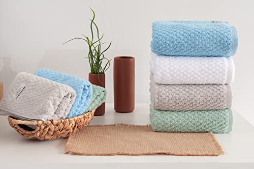 Jogo Toalhas de Banho com 5 peças de 500g/m² Fio Penteado de Algodão PREMIUM - Carré Verde Menta