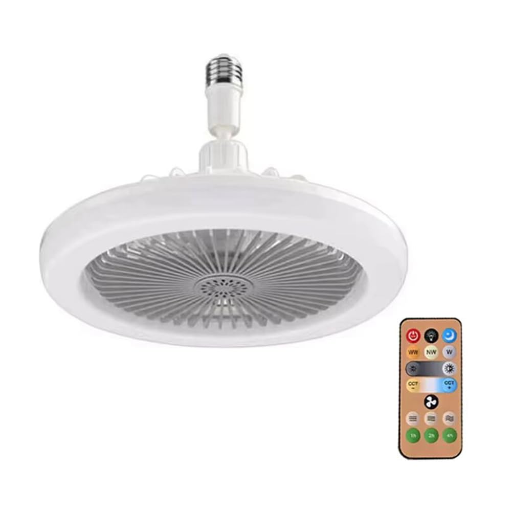 Ventilateur E27 30W pour chasser l'air chaud du salon avec plafonnier rotatif LED